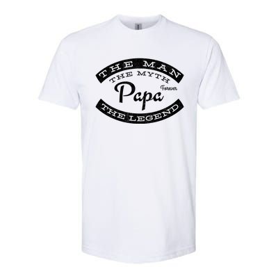 Papa Forever The The Myth The Legend Vintage Funny Gift Softstyle CVC T-Shirt