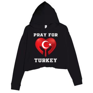 Pray For Turkey Earthquake Turkey Heart Flag Crop Fleece Hoodie