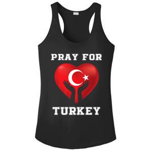 Pray For Turkey Earthquake Turkey Heart Flag Ladies PosiCharge Competitor Racerback Tank