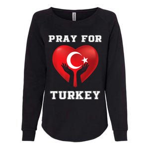 Pray For Turkey Earthquake Turkey Heart Flag Womens California Wash Sweatshirt