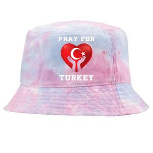 Pray For Turkey Earthquake Turkey Heart Flag Tie-Dyed Bucket Hat