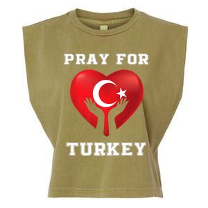 Pray For Turkey Earthquake Turkey Heart Flag Garment-Dyed Women's Muscle Tee