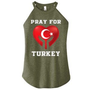 Pray For Turkey Earthquake Turkey Heart Flag Women's Perfect Tri Rocker Tank