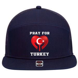 Pray For Turkey Earthquake Turkey Heart Flag 7 Panel Mesh Trucker Snapback Hat