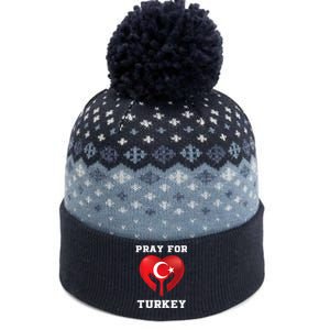 Pray For Turkey Earthquake Turkey Heart Flag The Baniff Cuffed Pom Beanie