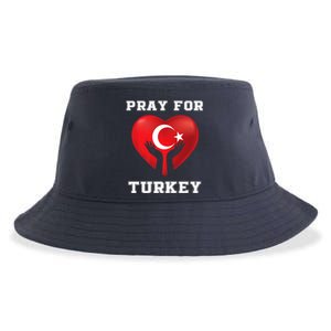 Pray For Turkey Earthquake Turkey Heart Flag Sustainable Bucket Hat