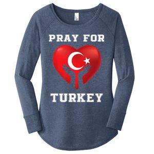 Pray For Turkey Earthquake Turkey Heart Flag Women's Perfect Tri Tunic Long Sleeve Shirt