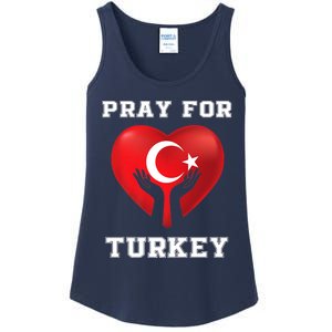 Pray For Turkey Earthquake Turkey Heart Flag Ladies Essential Tank