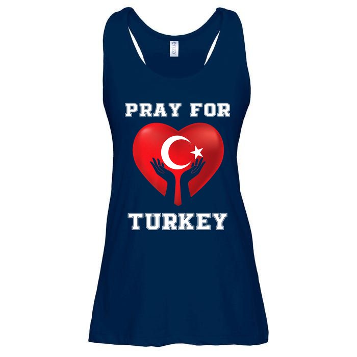 Pray For Turkey Earthquake Turkey Heart Flag Ladies Essential Flowy Tank