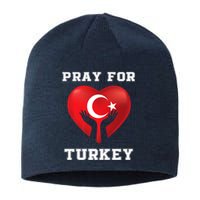 Pray For Turkey Earthquake Turkey Heart Flag Sustainable Beanie