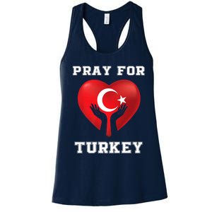 Pray For Turkey Earthquake Turkey Heart Flag Women's Racerback Tank