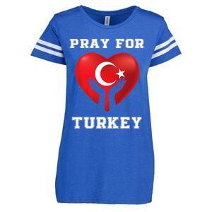 Pray For Turkey Earthquake Turkey Heart Flag Enza Ladies Jersey Football T-Shirt