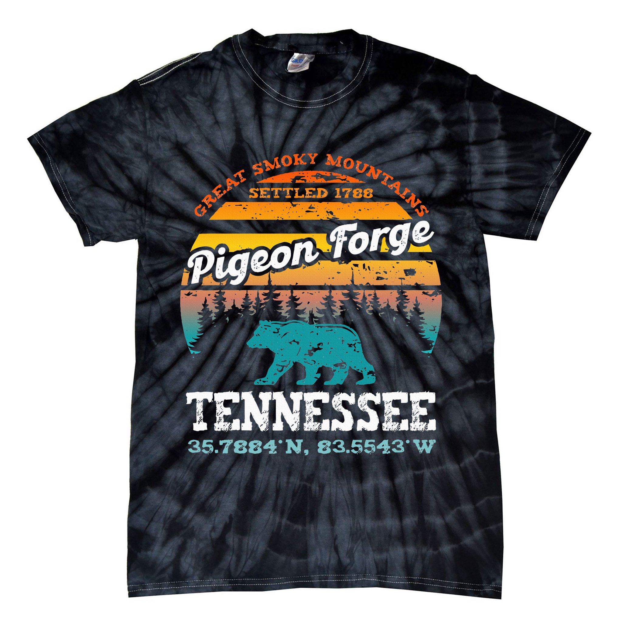 Pigeon Forge Tennessee Great Smoky Mountains Trip Gifts Tie-Dye T-Shirt
