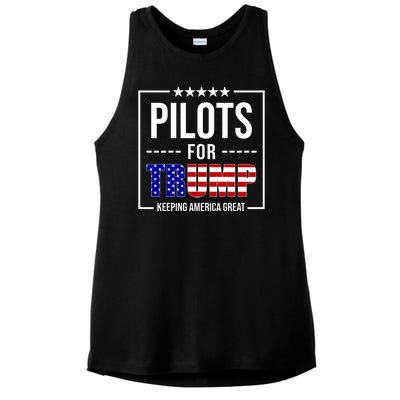 Pilots For Trump Keeping America First Ladies PosiCharge Tri-Blend Wicking Tank