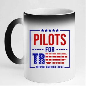 Pilots For Trump Keeping America First 11oz Black Color Changing Mug