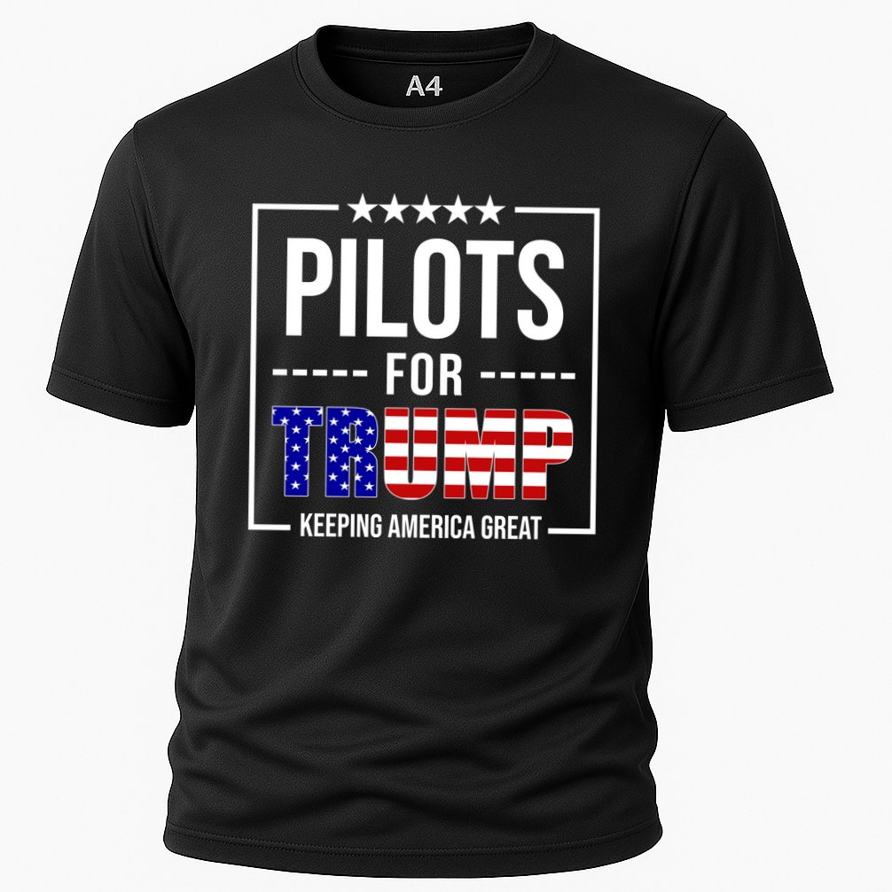 Pilots For Trump Keeping America First Cooling Performance Crew T-Shirt