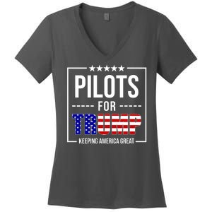 Pilots For Trump Keeping America First Women's V-Neck T-Shirt