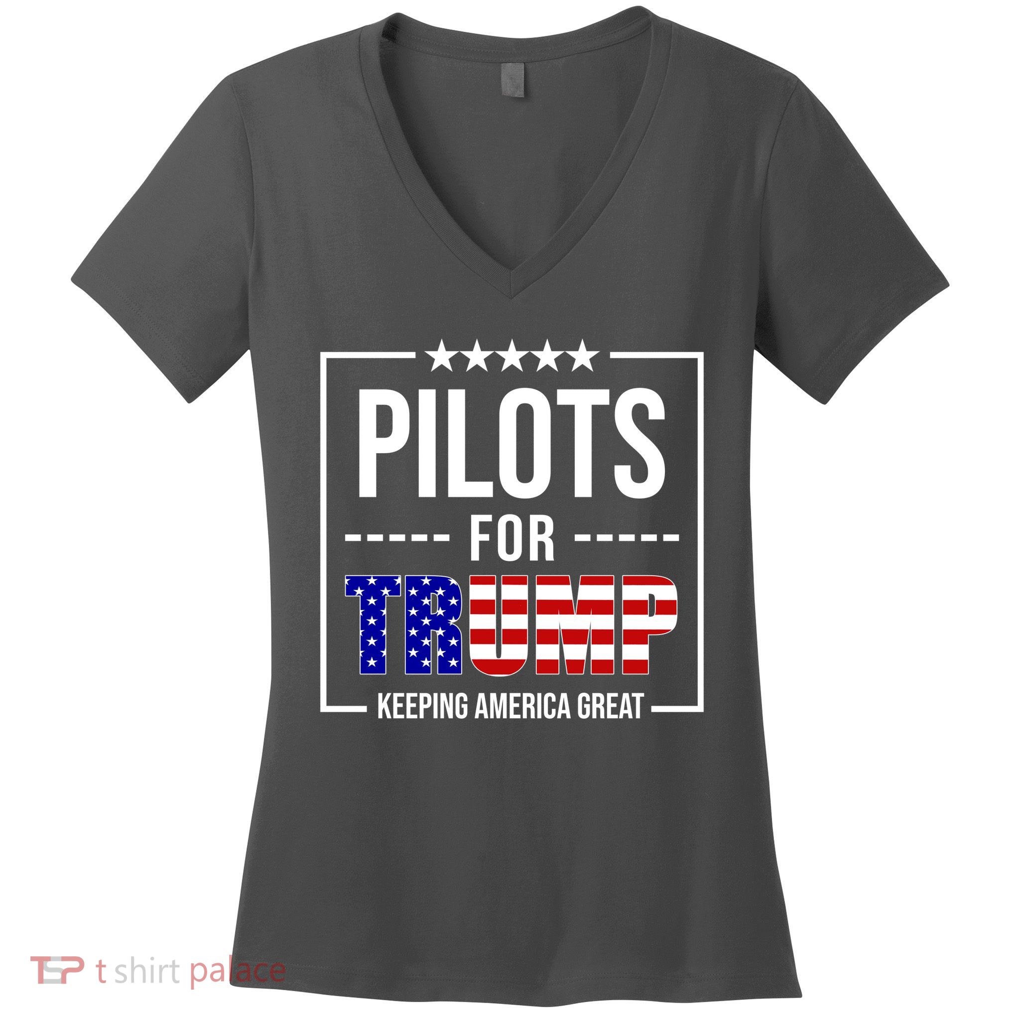 Pilots For Trump Keeping America First Women's V-Neck T-Shirt