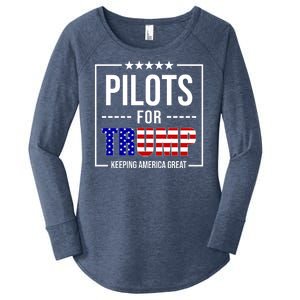 Pilots For Trump Keeping America First Women's Perfect Tri Tunic Long Sleeve Shirt