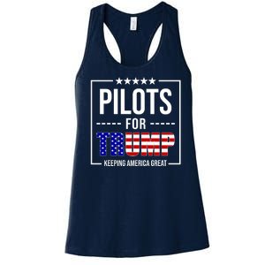 Pilots For Trump Keeping America First Women's Racerback Tank