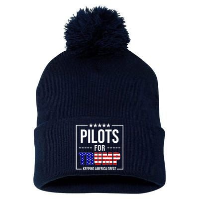 Pilots For Trump Keeping America First Pom Pom 12in Knit Beanie