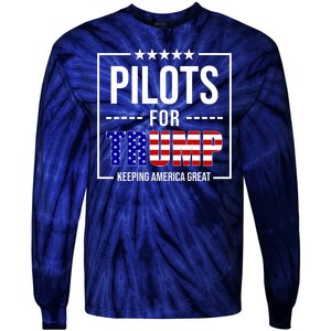 Pilots For Trump Keeping America First Tie-Dye Long Sleeve Shirt