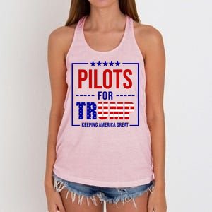 Pilots For Trump Keeping America First Women's Knotted Racerback Tank