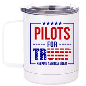 Pilots For Trump Keeping America First 12 oz Stainless Steel Tumbler Cup