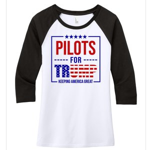 Pilots For Trump Keeping America First Women's Tri-Blend 3/4-Sleeve Raglan Shirt