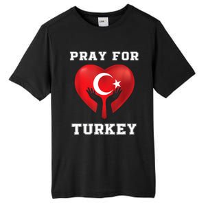 Pray For Turkey Earthquake Turkey Heart Flag Tall Fusion ChromaSoft Performance T-Shirt