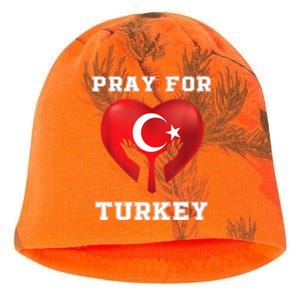 Pray For Turkey Earthquake Turkey Heart Flag Kati - Camo Knit Beanie