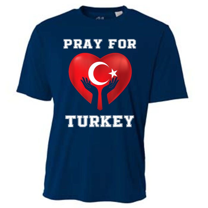 Pray For Turkey Earthquake Turkey Heart Flag Cooling Performance Crew T-Shirt