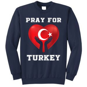 Pray For Turkey Earthquake Turkey Heart Flag Sweatshirt