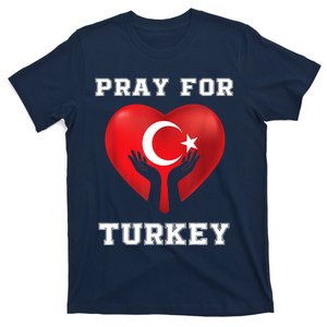 Pray For Turkey Earthquake Turkey Heart Flag T-Shirt