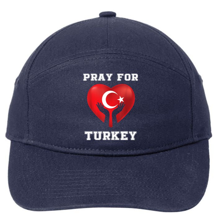 Pray For Turkey Earthquake Turkey Heart Flag 7-Panel Snapback Hat