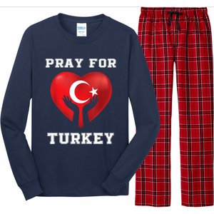 Pray For Turkey Earthquake Turkey Heart Flag Long Sleeve Pajama Set