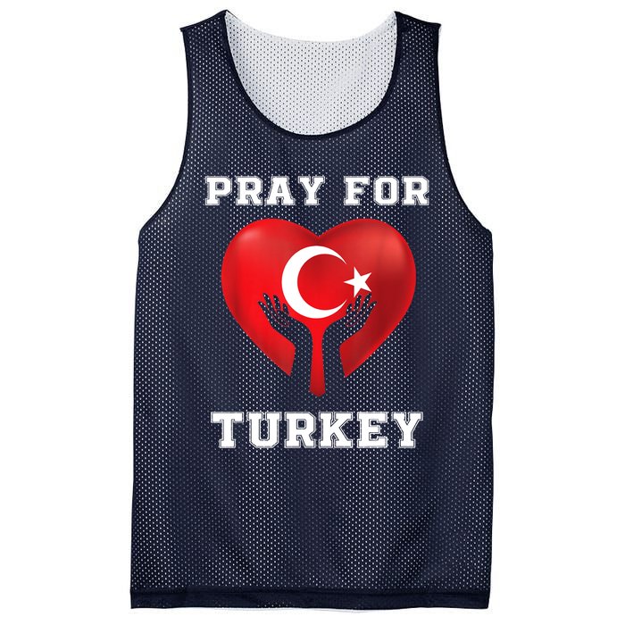 Pray For Turkey Earthquake Turkey Heart Flag Mesh Reversible Basketball Jersey Tank