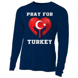 Pray For Turkey Earthquake Turkey Heart Flag Cooling Performance Long Sleeve Crew