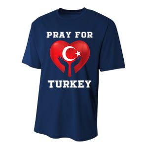 Pray For Turkey Earthquake Turkey Heart Flag Performance Sprint T-Shirt