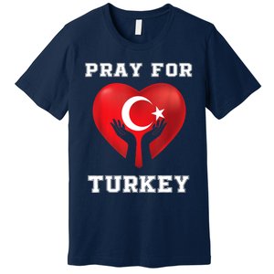 Pray For Turkey Earthquake Turkey Heart Flag Premium T-Shirt