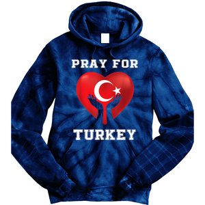 Pray For Turkey Earthquake Turkey Heart Flag Tie Dye Hoodie