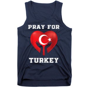 Pray For Turkey Earthquake Turkey Heart Flag Tank Top