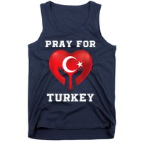 Pray For Turkey Earthquake Turkey Heart Flag Tank Top