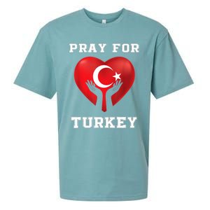 Pray For Turkey Earthquake Turkey Heart Flag Sueded Cloud Jersey T-Shirt