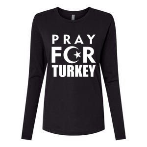 Pray For Turkey Pray For Türkiye I Stand With Turkey Flag Gift Womens Cotton Relaxed Long Sleeve T-Shirt