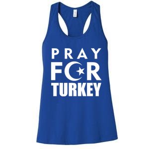 Pray For Turkey Pray For Türkiye I Stand With Turkey Flag Gift Women's Racerback Tank