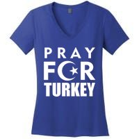 Pray For Turkey Pray For Türkiye I Stand With Turkey Flag Gift Women's V-Neck T-Shirt