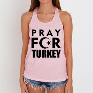 Pray For Turkey Pray For Türkiye I Stand With Turkey Flag Gift Women's Knotted Racerback Tank