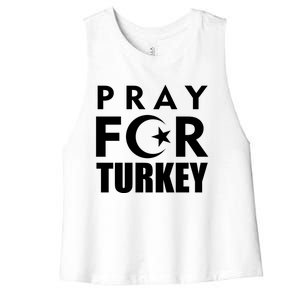 Pray For Turkey Pray For Türkiye I Stand With Turkey Flag Gift Women's Racerback Cropped Tank