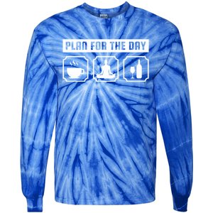 Plan For The Day Coffee Meditate Wine Gift Tie-Dye Long Sleeve Shirt